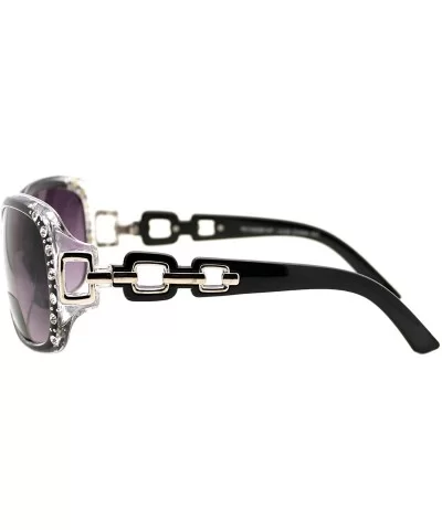 Womens Bifocal Lens Sunglasses Oversized Square Rhinestone Frame - Black - CB18IEUD0XD $13.21 Oversized