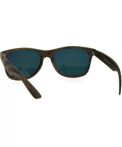 Color Mirror Wood Grain Classic Hipster Plastic Horned Rim Sunglasses - Brown Orange - C91853R64WZ $13.95 Rectangular