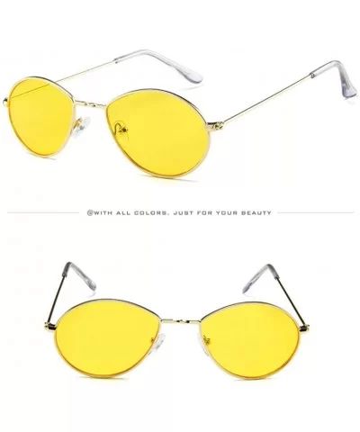 Women's Fashion Retro Small Oval Shades Frame UV Protection Polarized Sunglasses - Yellow - CE18DZOXYAW $13.44 Oval