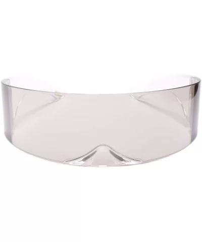 Robot Party Rave Costume Cyclops Futuristic Shield Wrap Sun Glasses - Light Tint - CU18UN0H7ZO $17.04 Shield