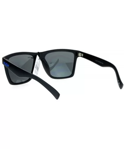 KUSH Sunglasses Simple Classic Square Frame Unisex Shades Matte Black - Matte Black Blue - CX186N9E4EE $13.49 Square