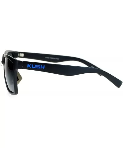 KUSH Sunglasses Simple Classic Square Frame Unisex Shades Matte Black - Matte Black Blue - CX186N9E4EE $13.49 Square