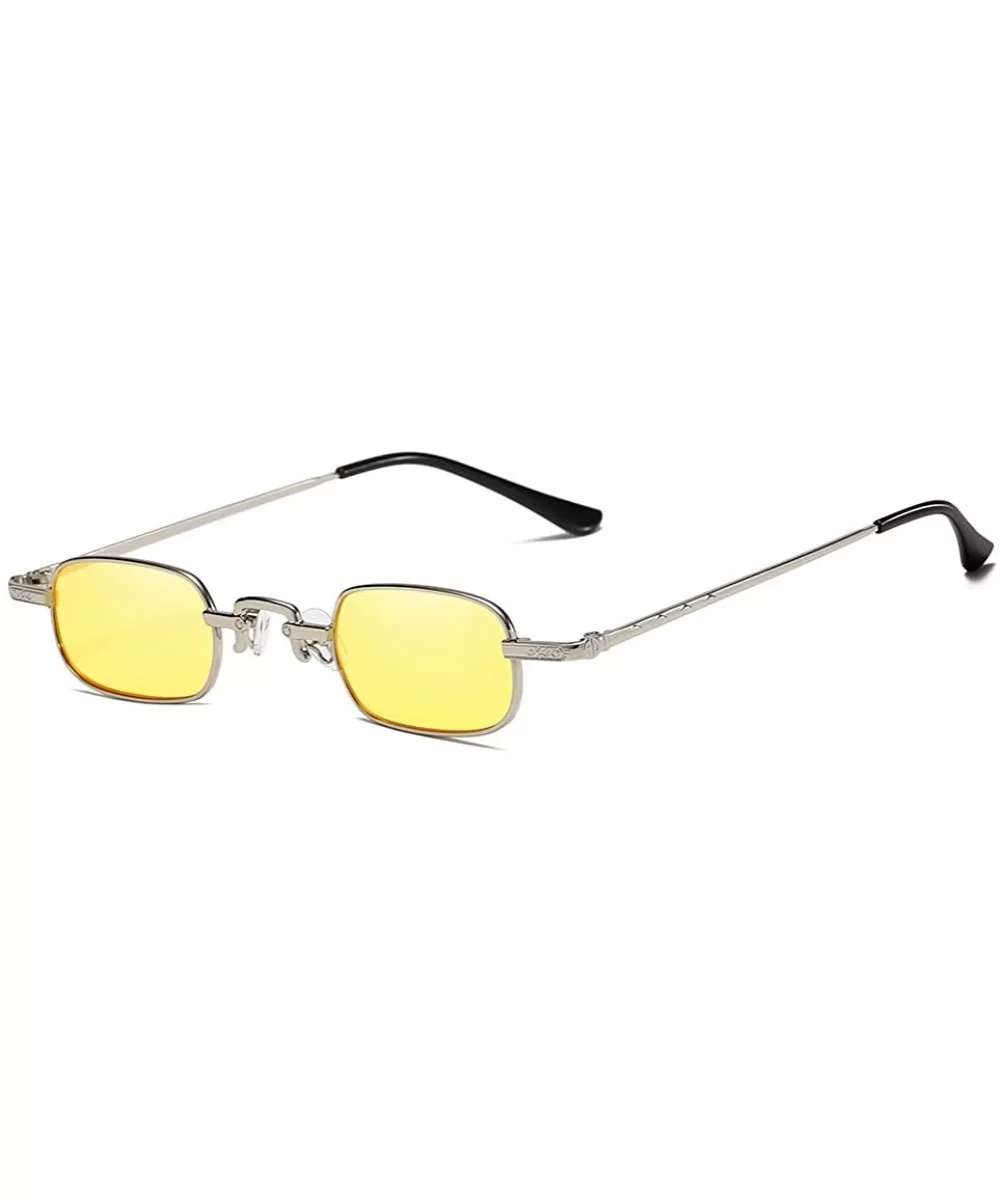 Men Sunglasses Fashion Black Grey Drive Holiday Rectangle Non-Polarized UV400 - Yellow - CM18R0ROIG5 $11.24 Rectangular