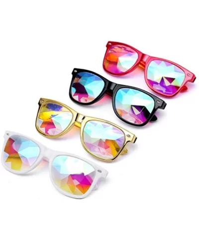 Kaleidoscope Glasses Women Men Retro Diffracted Lens Holographic Red As Picteur - Red - C618YZWAXQ6 $14.02 Aviator