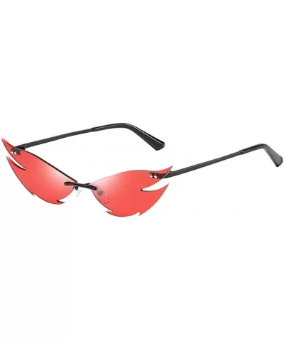 Metal Aviator Sunglasses with 100% UV Protection - 60 mm - Red - CR190259GXE $12.71 Rectangular