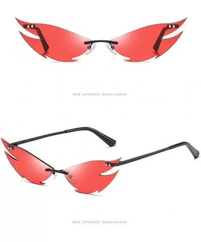 Metal Aviator Sunglasses with 100% UV Protection - 60 mm - Red - CR190259GXE $12.71 Rectangular