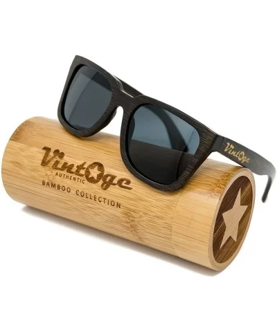 Bamboo Wood Sunglasses Polarized Lenses Handmade Wooden Wayfarer Style Shades That Float! - CC12LJP43E5 $51.77 Rectangular