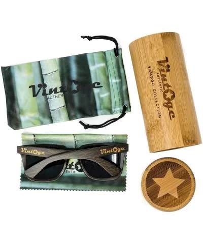 Bamboo Wood Sunglasses Polarized Lenses Handmade Wooden Wayfarer Style Shades That Float! - CC12LJP43E5 $51.77 Rectangular