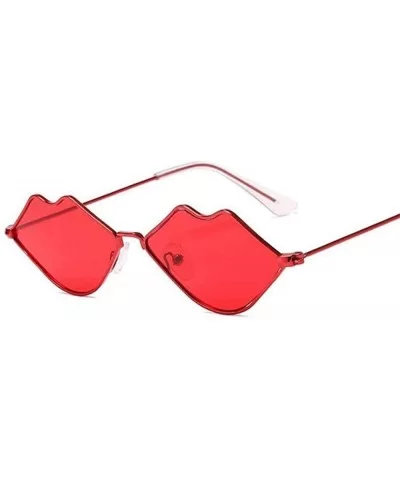 New Fashion Lip Sunglasses Women Luxury Brand Designer Sexy Ladies Red GoldRed - Goldred - CY18Y2NAU6K $11.42 Aviator