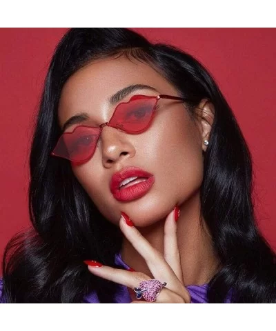 New Fashion Lip Sunglasses Women Luxury Brand Designer Sexy Ladies Red GoldRed - Goldred - CY18Y2NAU6K $11.42 Aviator