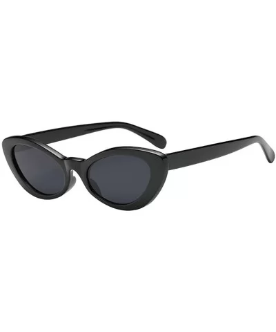 Unisex Vintage Cat Eye Panelled Sunglasses Retro Polarized Eyewear - E - CF18TMAZNW2 $9.06 Cat Eye