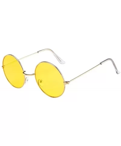 Women Men Vintage Retro Glasses Unisex Fashion Circle Frame Sunglasses Eyewear - Multicolor G - C218EL7QGUT $9.01 Aviator