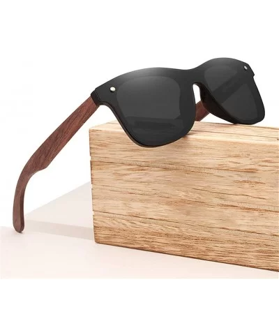 Polarized Walnut Wood Sunglasses Men Women Colorful Sun Glasses Mirror Shades - Red Walnut Wood - CR194O4C9KC $53.21 Semi-rim...