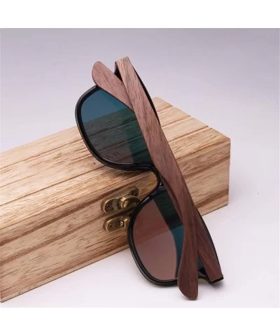 Polarized Walnut Wood Sunglasses Men Women Colorful Sun Glasses Mirror Shades - Red Walnut Wood - CR194O4C9KC $53.21 Semi-rim...