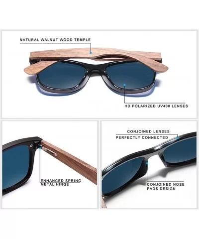 Polarized Walnut Wood Sunglasses Men Women Colorful Sun Glasses Mirror Shades - Red Walnut Wood - CR194O4C9KC $53.21 Semi-rim...