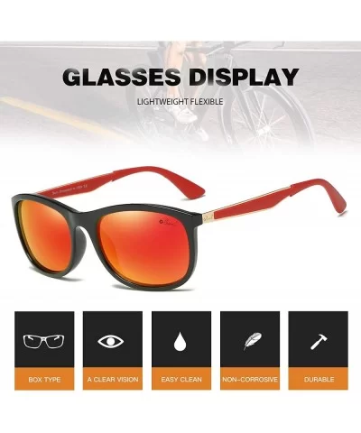 Polarized Sports Sunglasses TR90 Frame UV Protection for Men and Women Cycling Baseball Running Golf 2678 - Red - CT18UL34K3Q...