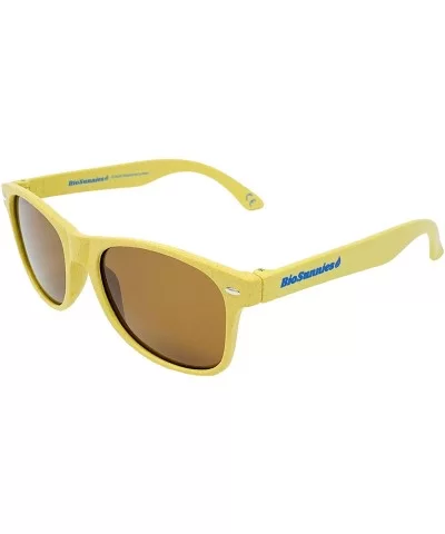 Eco-Friendly Sunglasses for Men and Women with Polarized Lenses - Biodegradable Sunglasses - Beach Yellow - CG18W4CHRQO $19.8...
