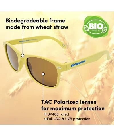 Eco-Friendly Sunglasses for Men and Women with Polarized Lenses - Biodegradable Sunglasses - Beach Yellow - CG18W4CHRQO $19.8...