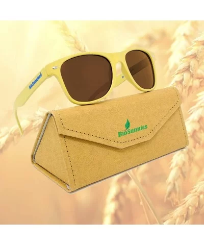 Eco-Friendly Sunglasses for Men and Women with Polarized Lenses - Biodegradable Sunglasses - Beach Yellow - CG18W4CHRQO $19.8...