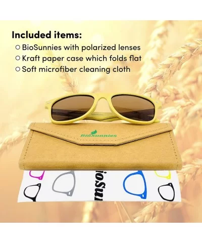 Eco-Friendly Sunglasses for Men and Women with Polarized Lenses - Biodegradable Sunglasses - Beach Yellow - CG18W4CHRQO $19.8...