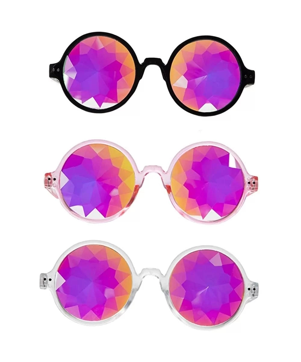 Kaleidoscope Glasses Rainbow Prism Sunglasses Goggles Cosplay Party - Black+white+pink - C618SYZE9UY $37.97 Goggle