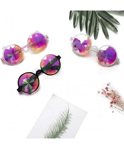 Kaleidoscope Glasses Rainbow Prism Sunglasses Goggles Cosplay Party - Black+white+pink - C618SYZE9UY $37.97 Goggle