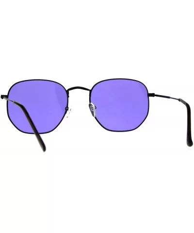 Mens Pimp Color Octagonal Rectangular Metal Rim Sunglasses - Blue Purple - CZ187AZ0LUK $16.75 Rectangular