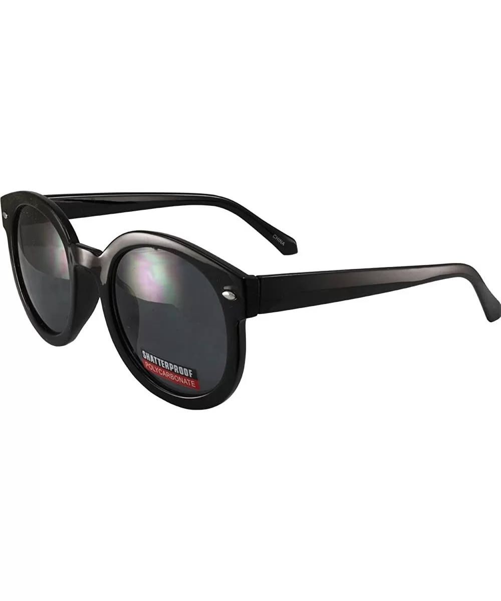 Nite Owl Sunglasses Classic Black Frames Smoke Round Lens! - CF1832UKK8O $20.73 Round