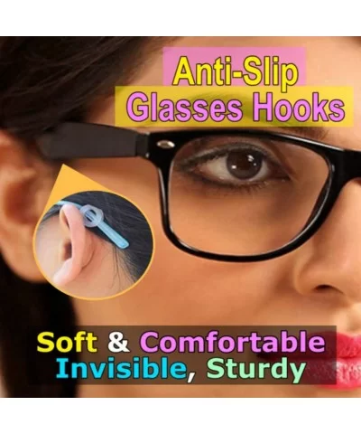 2 Pairs Sturdy Anti Slip Glasses Round Hooks Soft Comfortable Invisible Accessories - Black - CT196AEW6RW $12.34 Rectangular