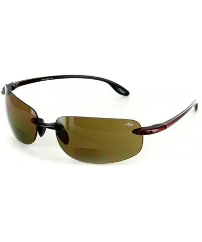 "Oahu Sun Deluxe" Wrap-Around Rimless Bifocal Sunglasses (Tortoise w/Amber +2.00) - CI11MS1BPA9 $45.73 Rimless