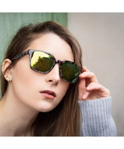 Polarized UV400 Retro Classic Square Sunglasses Classic Retro for Man and Woman- for Outdoor Travel - Yellow - CM18AOR9G89 $1...