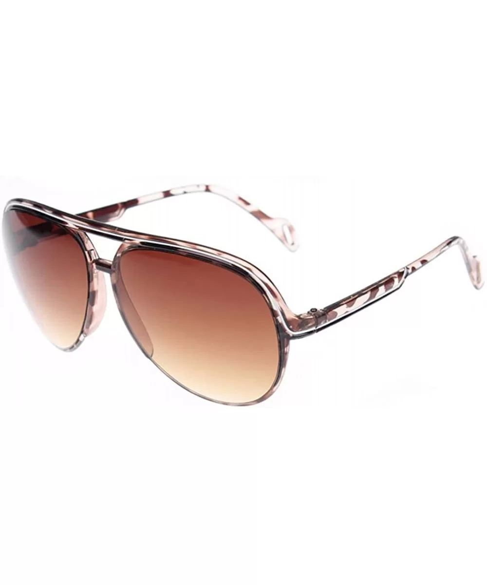 Women's Classic Retro Aviator Sunglasses Eyewear - Leopard - C012EK7BAL7 $11.23 Oversized