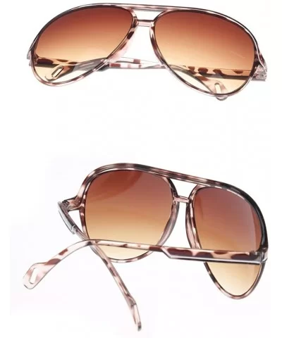 Women's Classic Retro Aviator Sunglasses Eyewear - Leopard - C012EK7BAL7 $11.23 Oversized