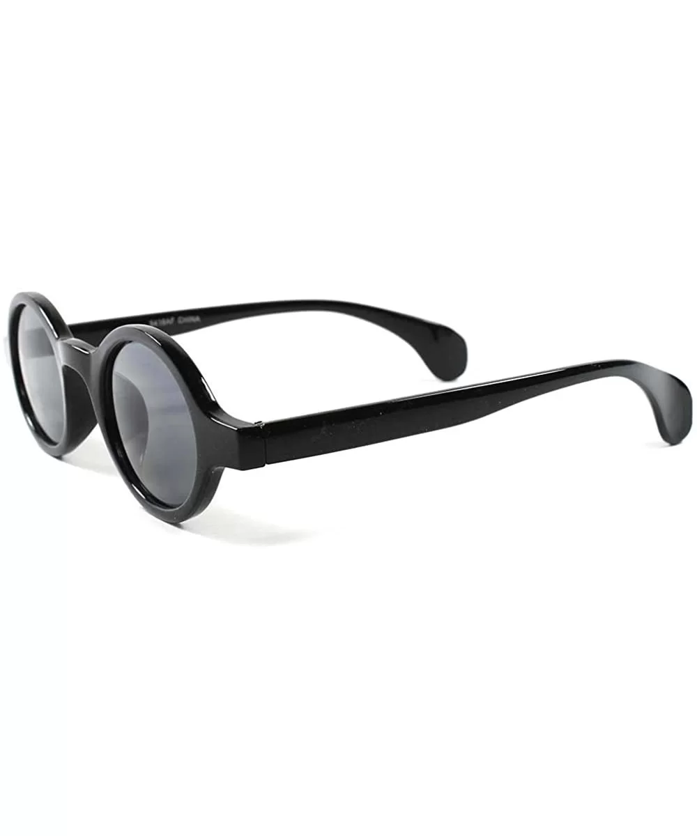 Lennon Old School Mens Womens Small Round Sunglasses - Black / Black - CF18ECECYL5 $23.56 Round