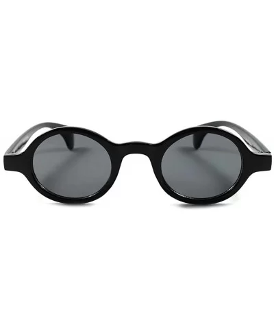 Lennon Old School Mens Womens Small Round Sunglasses - Black / Black - CF18ECECYL5 $23.56 Round