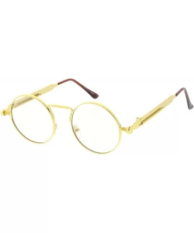 SteamPunk 80s Retro Fashion Round Frame Sunglasses - Clear - CT18U9KUGMZ $14.43 Oversized