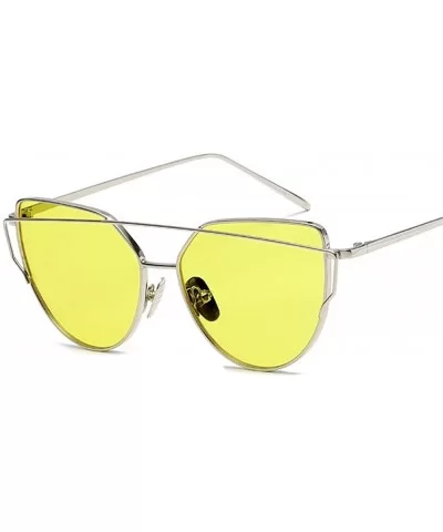 Sunglasses Women Cat eye Mirror Rose Gold Vintage Fashion sun glasses Eyewear - C16 - CW18WAWNA0D $40.54 Cat Eye