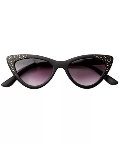 Womens Bling Rhinestones Rivets Cat Eye Anti-Blue Light Reading Glasses - Black Frame/Gray Lenses - CU18XTTAU5Q $16.99 Cat Eye