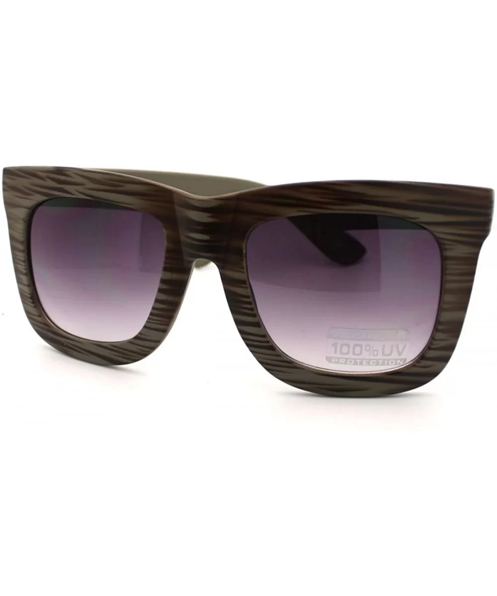 Unisex Super Bold Thick Matte Frame Sunglasses Oversize Fashion Shades - Wood Brown - CK11IRMDJ53 $12.86 Oversized