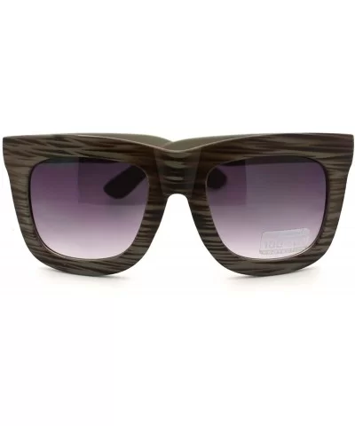 Unisex Super Bold Thick Matte Frame Sunglasses Oversize Fashion Shades - Wood Brown - CK11IRMDJ53 $12.86 Oversized