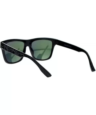 SA106¨ Unique Stone Slab Texture Mirrored Lens Oversize Horned Sunglasses - Orange Revo - CA11ZFVMFE5 $13.74 Wayfarer