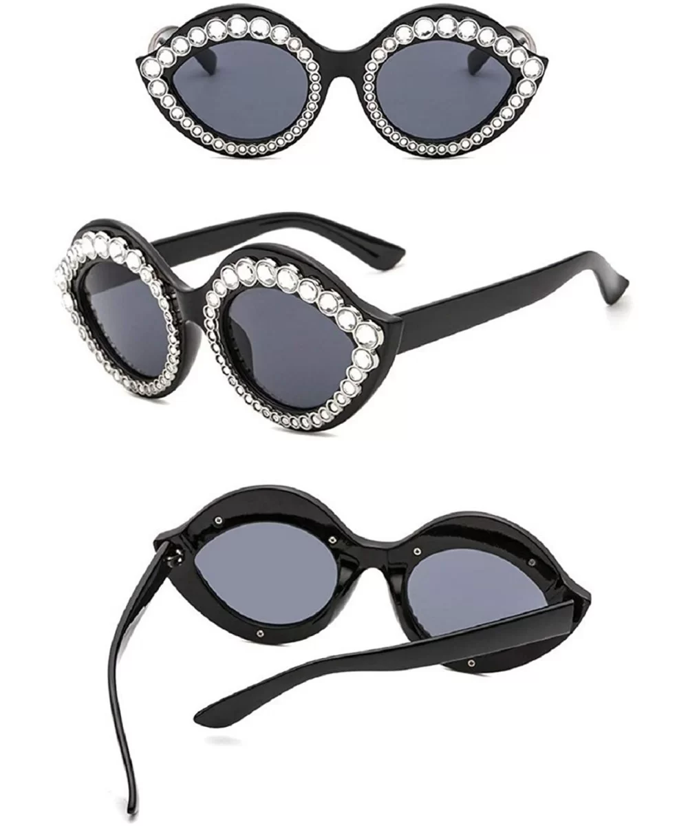 2020 Diamond Cat Eye Sunglasses Women Brand Designer Crystal Sexy Mouse Frame Rhinestone Eyewear UV400 Glasses - CE197HHHTCO ...