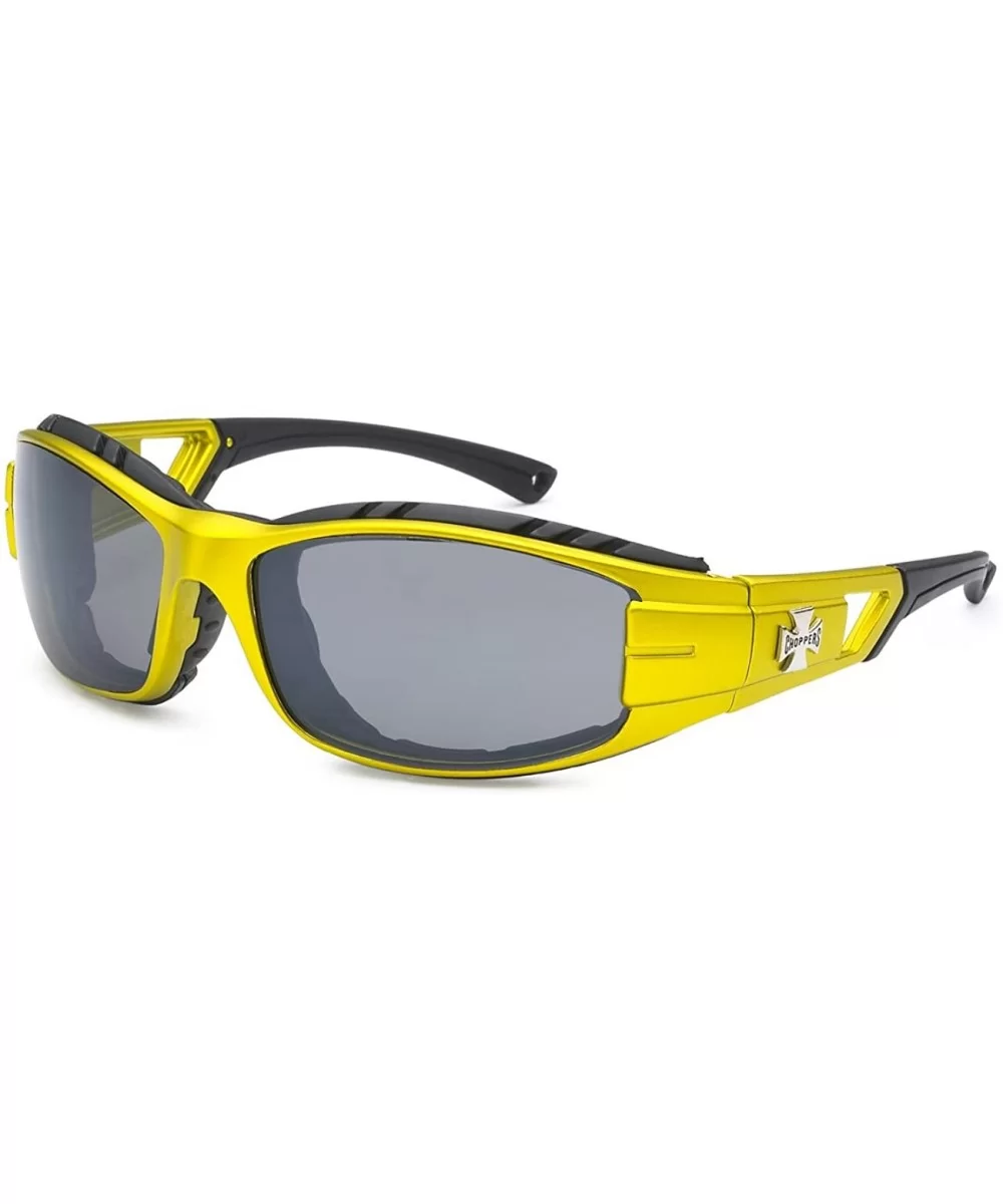 5Zero1 Men Women Fashion Running Sport Motorcyclist Foam Padded Sunglasses - Sport Gold Yellow - CH1239KCK6B $12.88 Sport