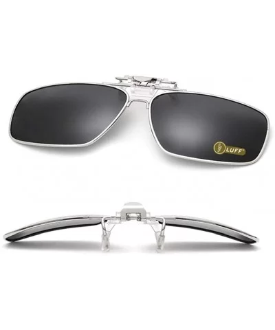 Polarized Clip-on Sunglasses Mens/Womens Flip-Up Sun Lenses fit Outdoor Sports - Black - CZ18E67M0LT $19.20 Goggle