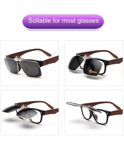 Polarized Clip-on Sunglasses Mens/Womens Flip-Up Sun Lenses fit Outdoor Sports - Black - CZ18E67M0LT $19.20 Goggle