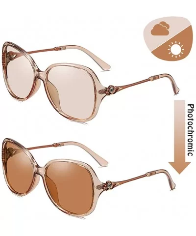 Photochromic Sunglasses-Women Polarized Sun Glasses-Anti-glare Shade Glasses - D - CM190O94M0H $55.65 Rimless