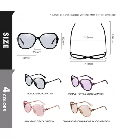 Photochromic Sunglasses-Women Polarized Sun Glasses-Anti-glare Shade Glasses - D - CM190O94M0H $55.65 Rimless