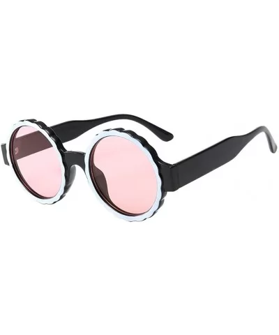 Women's Fashion Eyewear Large Round Frame Sunglasses Trendy Party Beach Lightweight Glasses - Pink - CU196IY5XYI $12.69 Round