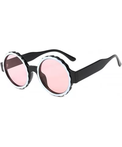 Women's Fashion Eyewear Large Round Frame Sunglasses Trendy Party Beach Lightweight Glasses - Pink - CU196IY5XYI $12.69 Round