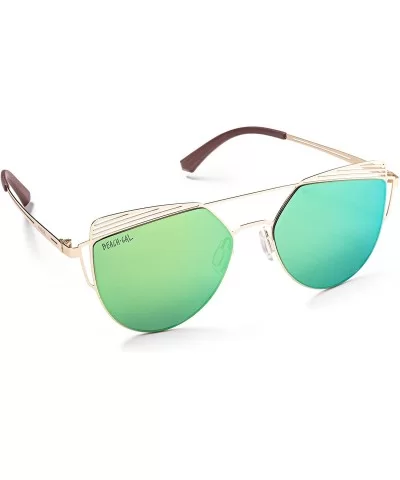 Women's Sunglasses - Lightweight Designer Aviator Sport and Fashion - Metallic Flax - CI18DZY4ATI $87.35 Sport